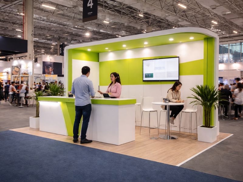 O que colocar na frente do stand para atrair atenção em 3 segundos?